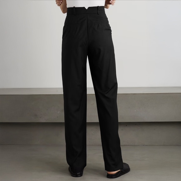 The Frankie Shop Gelso Pleated Black Trousers Pants Size M - Picture 5 of 9